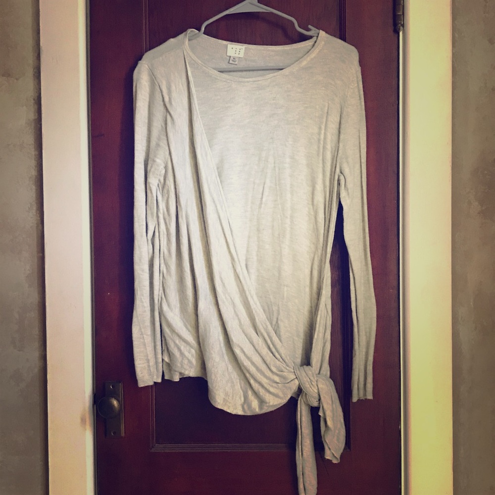 Tie waist sweater